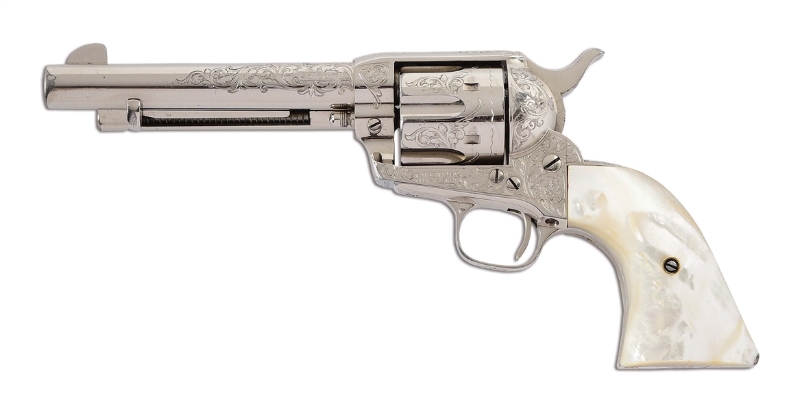 (C) FACTORY ENGRAVED COLT SINGLE ACTION ARMY REVOLVER (1927).
