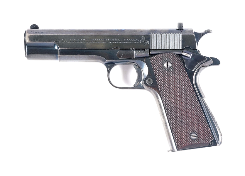(C) FIRST YEAR OF PRODUCTION COLT ACE SEMI-AUTOMATIC PISTOL, SENT TO IOWA STATE UNIVERSITY ROTC AND FEATURED IN COLT .45 SERVICE PISTOLS BY CLAWSON.
