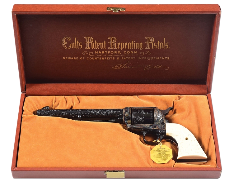 (M) FACTORY ENGRAVED HIGH CONDITION COLT CUSTOM SHOP SINGLE ACTION ARMY REVOLVER WITH CASE.