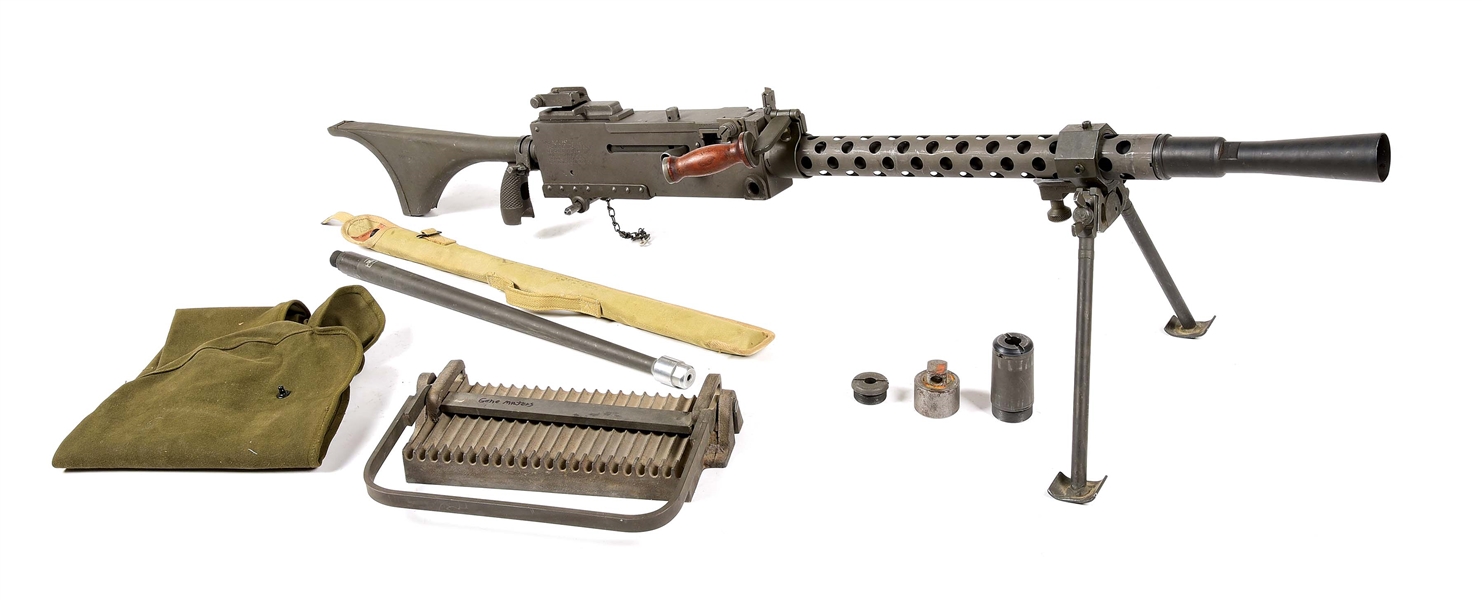 (N) EXTREMELY WELL ACCESSORIZED DLO SIDEPLATE BROWNING 1919A4 MACHINE GUN WITH 1919A6 CONVERSION PARTS (FULLY TRANSFERABLE).