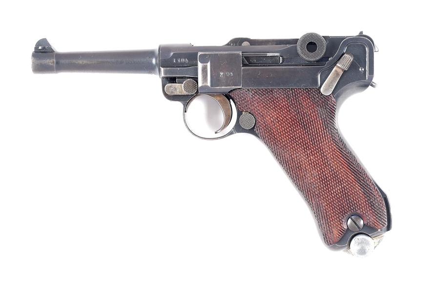 (C) EXCEPTIONAL & SCARCE SIMSON & CO. "S" CODE P.08 SEMI-AUTOMATIC PISTOL WITH HOLSTER & MATCHING MAGAZINES.
