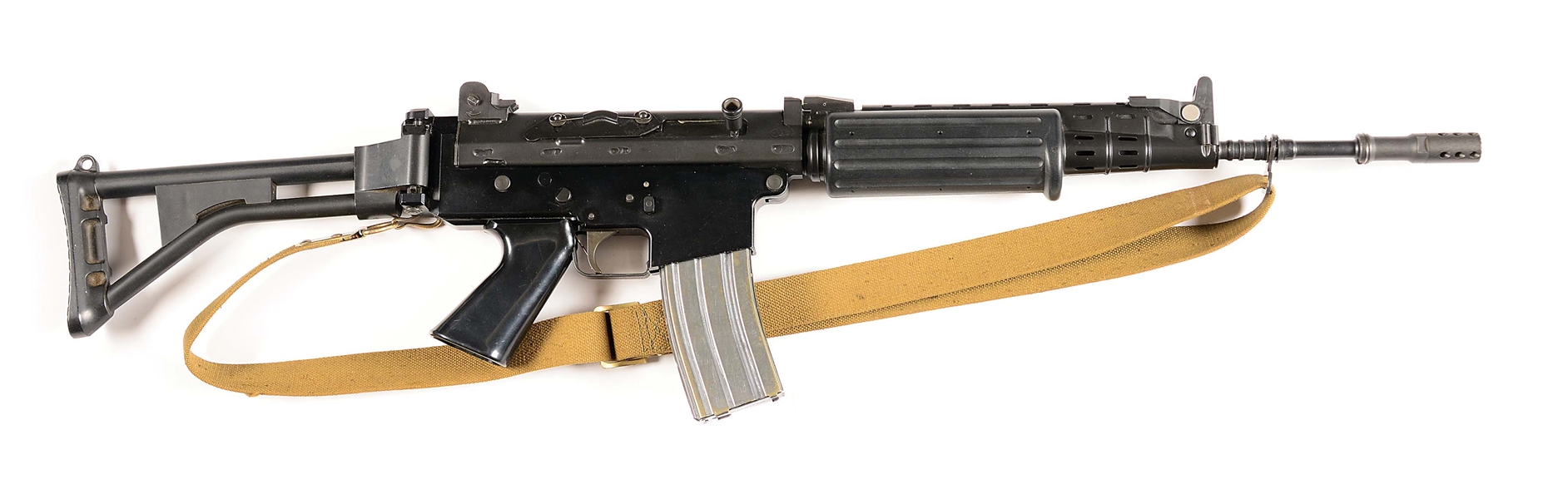 (N) FOLDING STOCK FABRIQUE NATIONALE FN-C HOST GUN WITH S & H ARMS AUTO SEAR MACHINE GUN (FULLY TRANSFERABLE). 