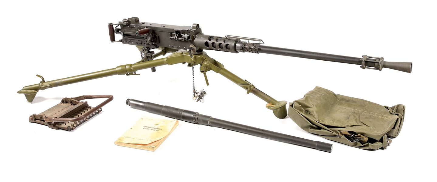 (N) HIGHLY COLLECTIBLE WORLD WAR II SAVAGE ARMS CORPORATION U.S. M2 HEAVY BARREL .50 BMG MACHINE GUN (CURIO AND RELIC).