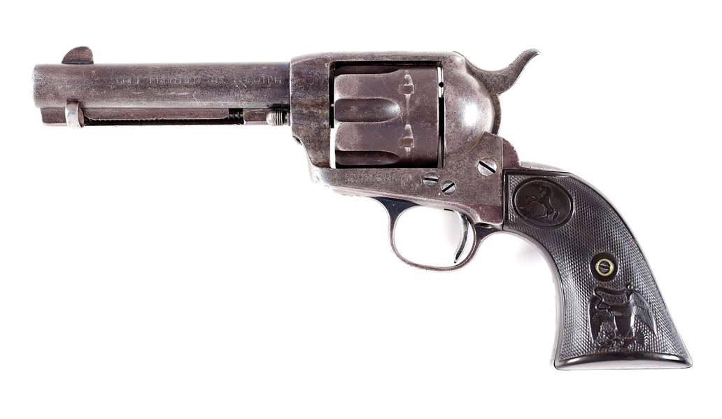 (A) COLT FRONTIER SIX SHOOTER SINGLE ACTION REVOLVER (1891).