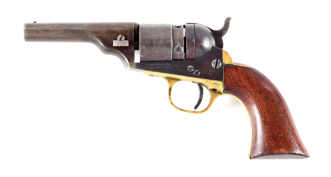 (A) COLT 1862 POCKET NAVY EJECTORLESS CONVERSION SINGLE ACTION REVOLVER.