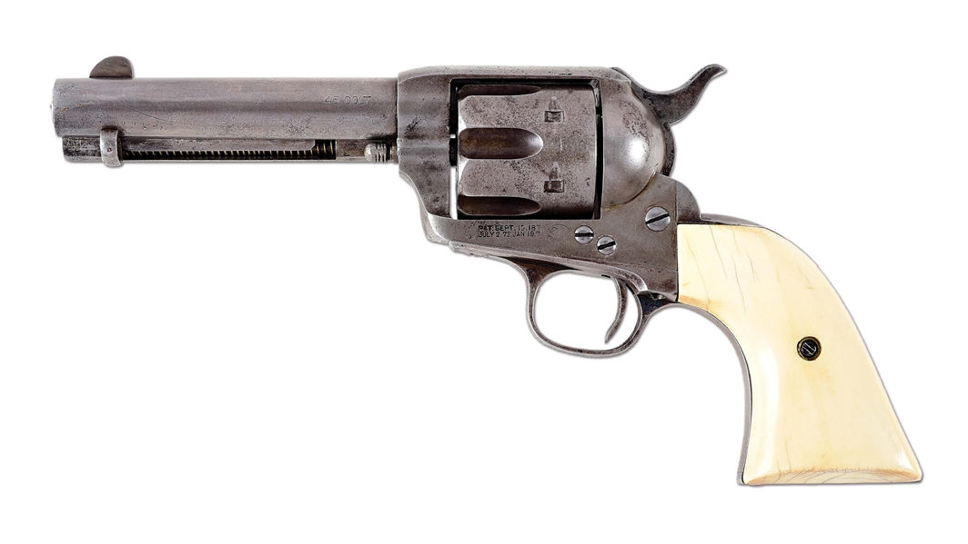 (A) COLT SINGLE ACTION ARMY REVOLVER WITH FACTORY LETTER AND H.H. HEISER HOLSTER (1895).