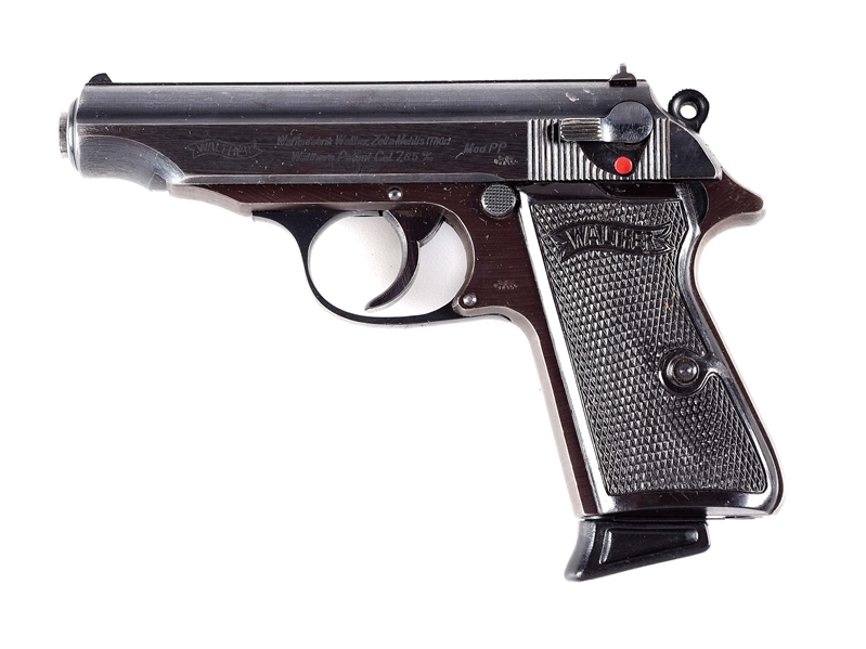(C) WALTHER MODEL PP SEMI-AUTOMATIC PISTOL WITH HOLSTER. 