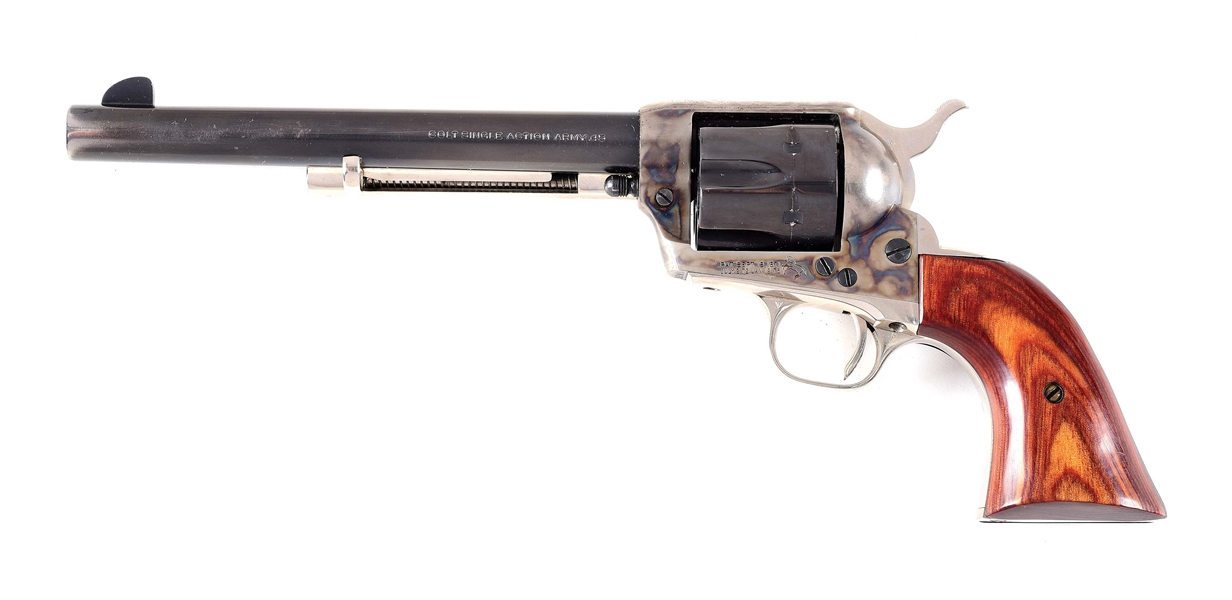 (C) COLT SINGLE ACTION ARMY REVOLVER WITH FACTORY BOX AND EXTRA CYLINDER.