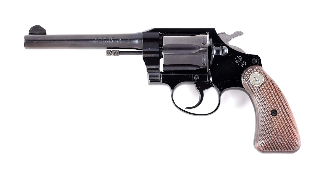 (C) SCARCE ALLOY FRAME COLT COBRA DOUBLE ACTION REVOLVER WITH FACTORY LETTER AND BOX.