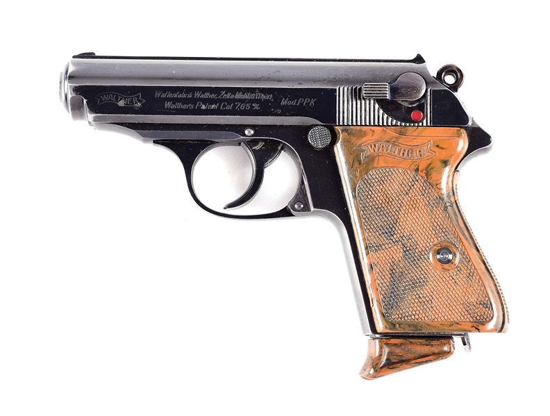 (C) PRE-WORLD WAR II WALTHER PPK SEMI-AUTOMATIC PISTOL WITH HOLSTER.