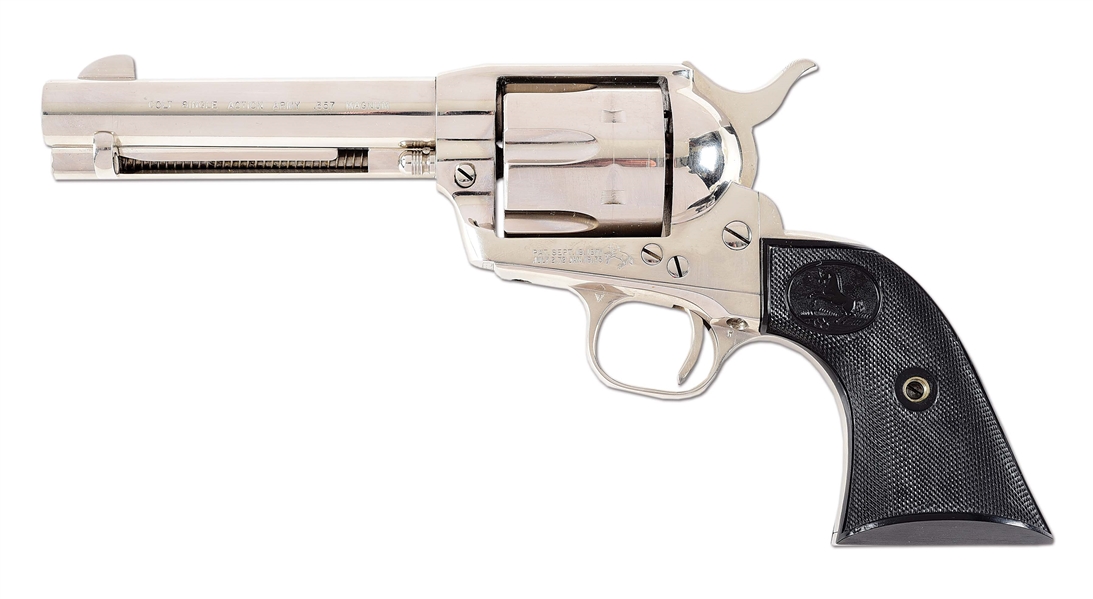 (C) SECOND GENERATION COLT SINGLE ACTION ARMY .357 MAGNUM REVOLVER WITH MATCHING BOX (1959).