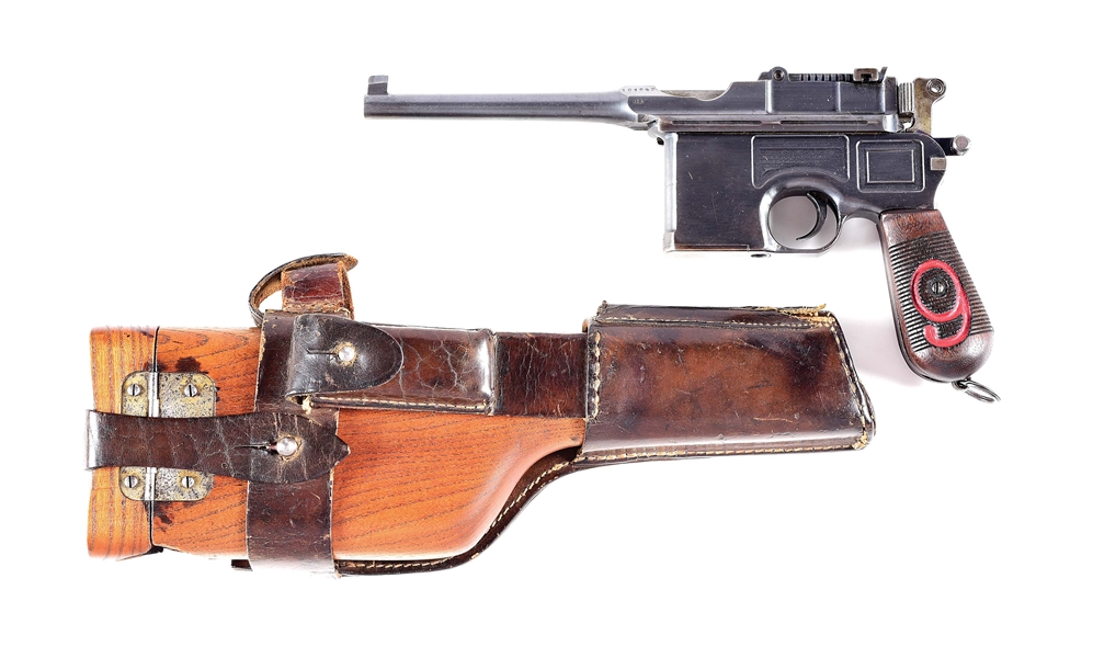 (C) MAUSER RED 9 C96 SEMI-AUTOMATIC PISTOL WITH STOCK HOLSTER. 