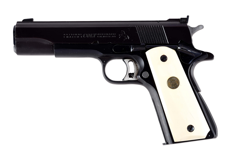 (C) COLT GOLD CUP NATIONAL MATCH 1911 SEMI AUTOMATIC PISTOL WITH BOX.