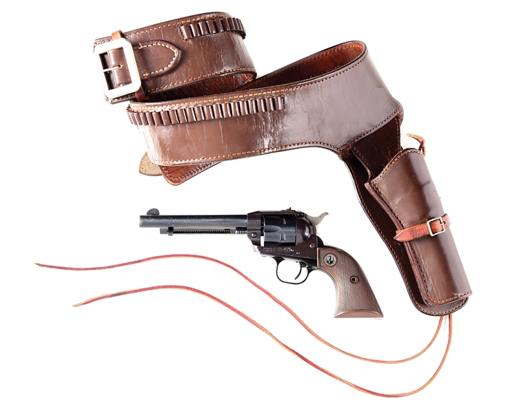 (C) RUGER SINGLE-SIX REVOLVER WITH NUDIES HOLSTER RIG.