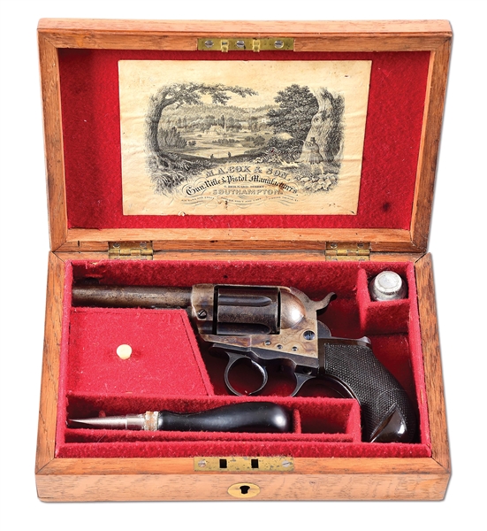 (A) ENGLISH CASED COLT 1877 LIGHTNING DOUBLE ACTION REVOLVER.