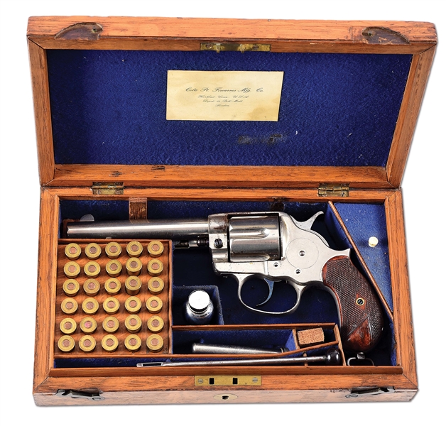 (A) ENGLISH CASED COLT MODEL 1878 .455 ELEY DOUBLE ACTION REVOLVER WITH PALL MALL ADDRESS (1884).