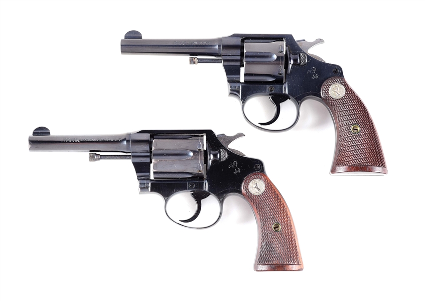 (C) LOT OF 2: PRE-WAR COLT POLICE POSITIVE AND POLICE POSITIVE SPECIAL DOUBLE ACTION REVOLVERS.