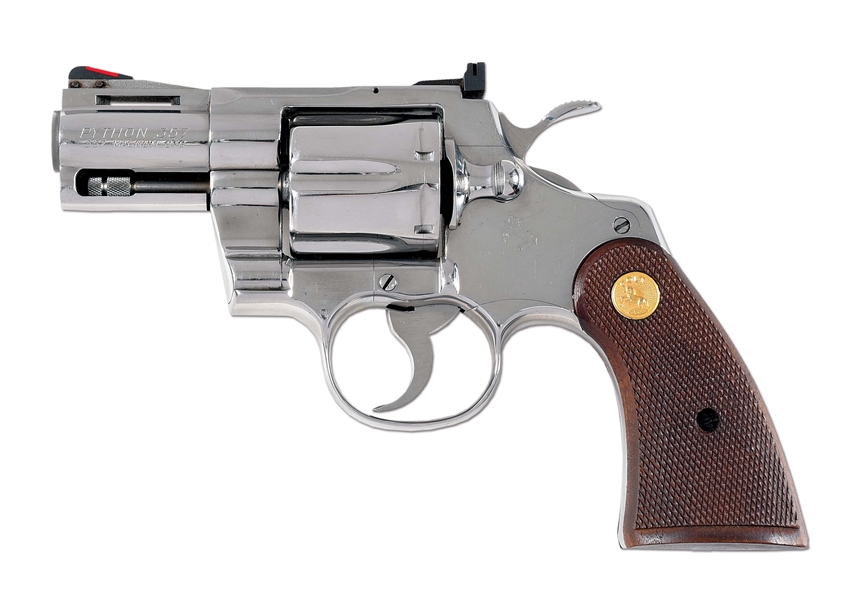 (M) DESIRABLE COLT PYTHON DOUBLE ACTION REVOLVER WITH 2 - 1/2" BARREL.