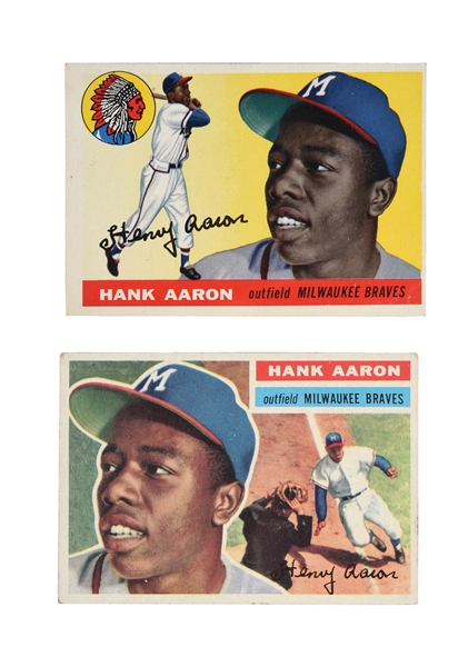 LOT OF 2: TOPPS HENRY AARON BASEBALL CARDS.