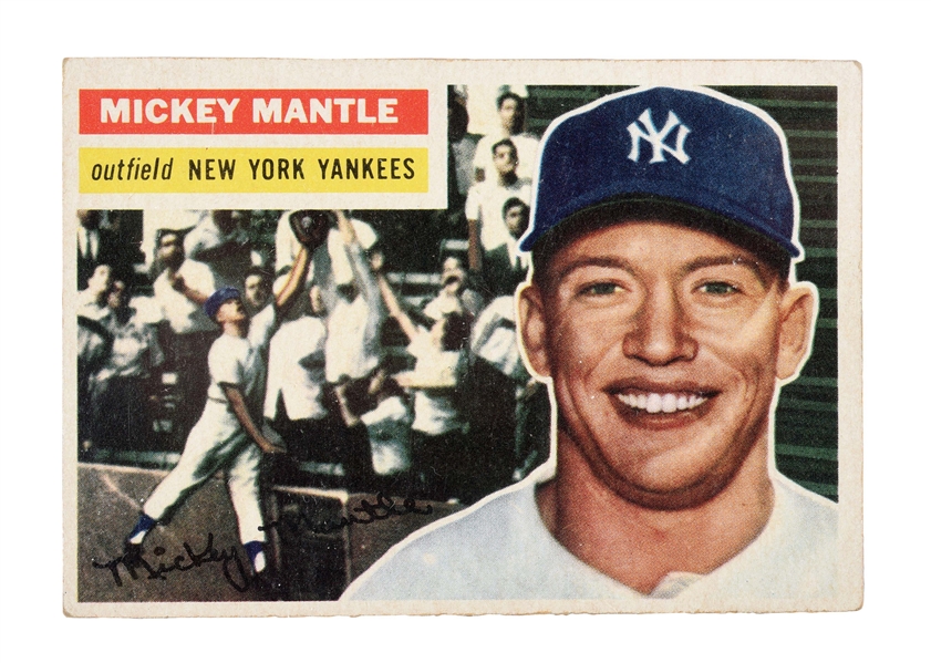 1956 TOPPS MICKEY MANTLE BASEBALL CARD NO. 135.