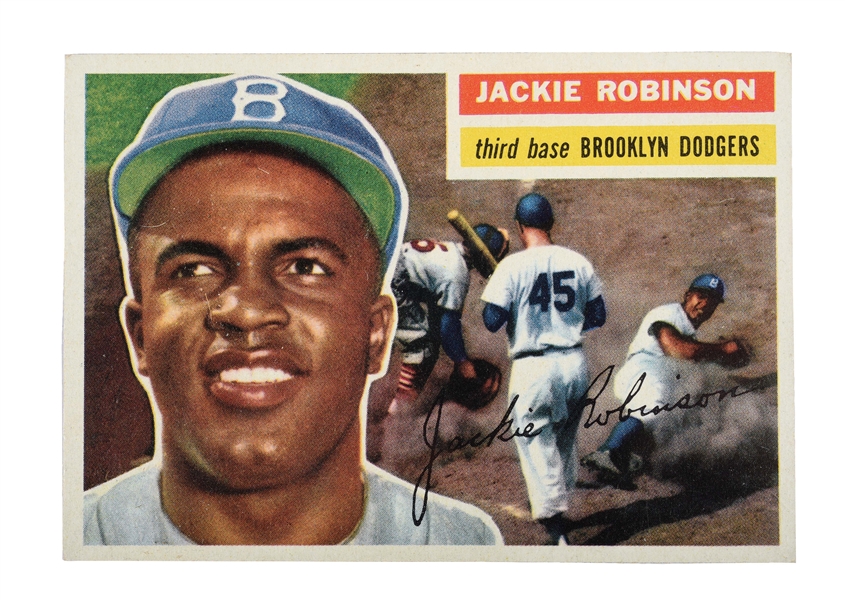 1956 TOPPS JACKIE ROBINSON BASEBALL CARD NO. 30.