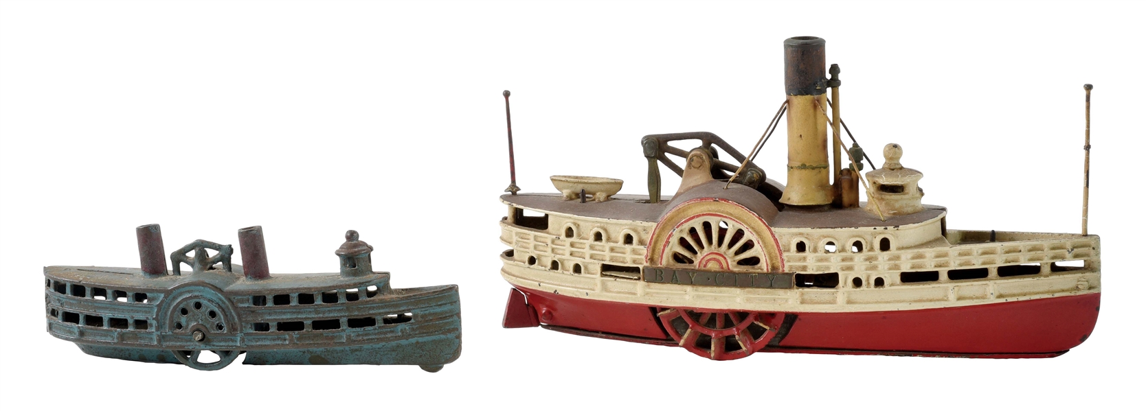 LOT OF 2: STEAMSHIP TOY AND BANK. 
