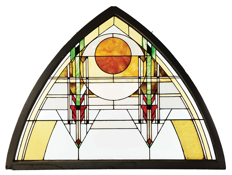AN IMPORTANT MARION MAHONY STAINED GLASS WINDOW (FRANK LLOYD WRIGHT STUDIO).
