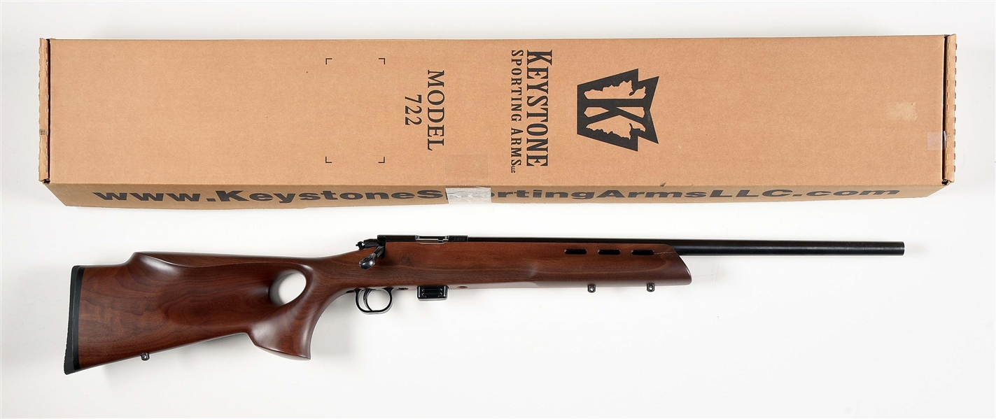 (M) KEYSTONE SPORTING ARMS MODEL 722 BOLT ACTION RIFLE WITH BOX.
