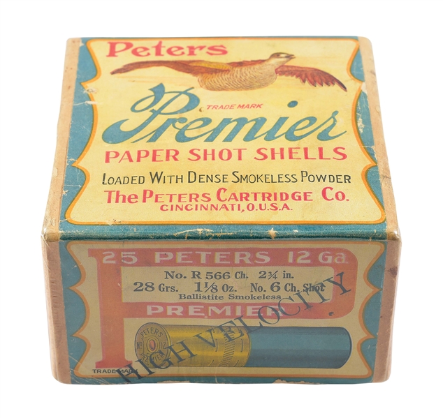 PETERS PREMIER 12 GAUGE 2-PIECE SHOTSHELL BOX.