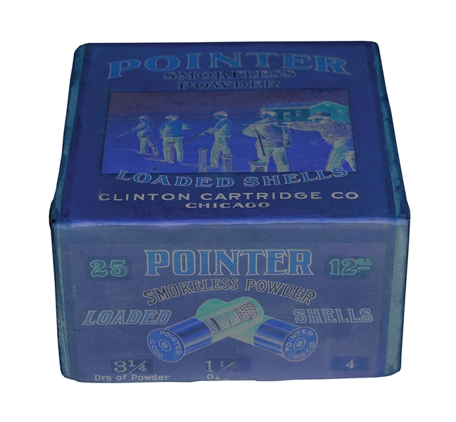 CLINTON POINTER 12 GAUGE 2-PIECE SHOTSHELL BOX.