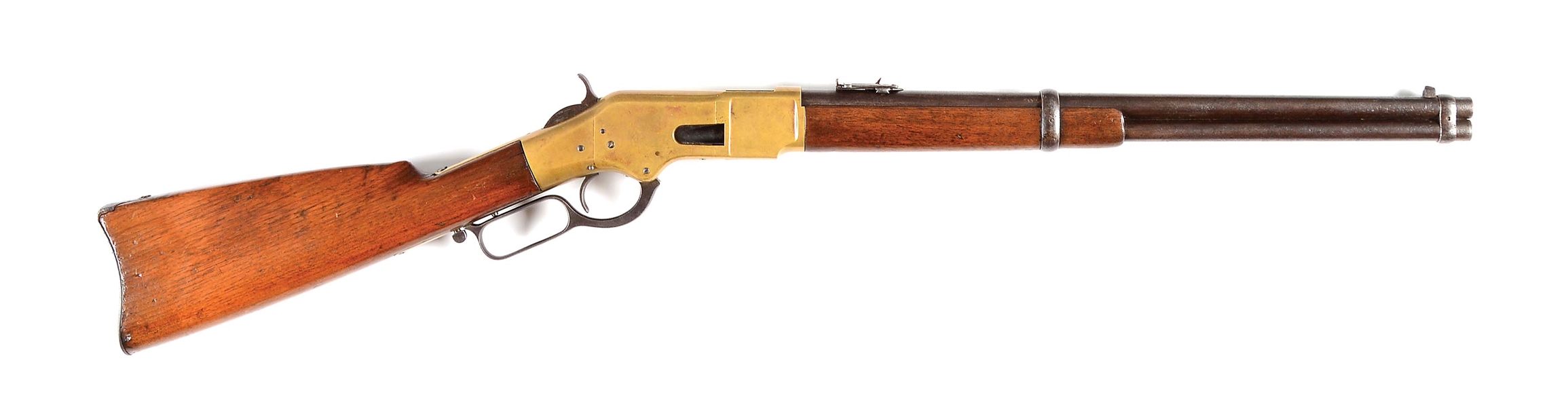 (A) WINCHESTER MODEL 1866 LEVER ACTION SADDLE RING CARBINE (1891).