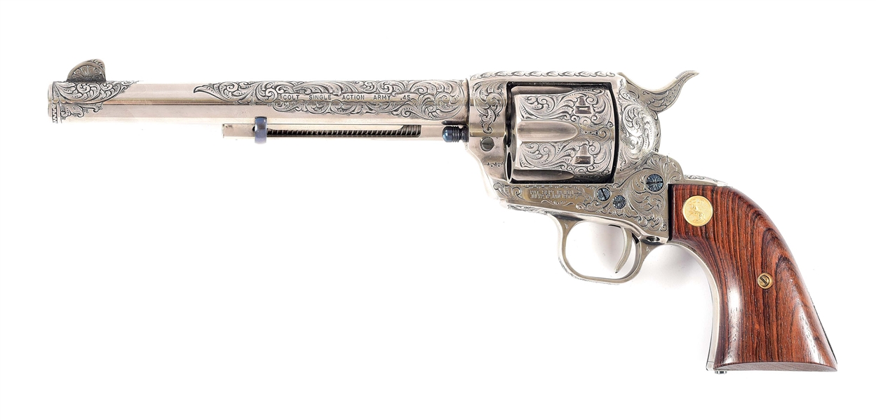 (M) CUSTOM THIRD GENERATION COLT SINGLE ACTION ARMY REVOLVER ENGRAVED BY WELDON LISTER.