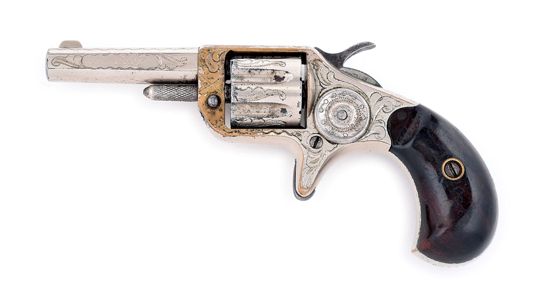 (A) CASED AND ENGRAVED COLT NEW LINE .22 RF SINGLE ACTION REVOLVER (1876).