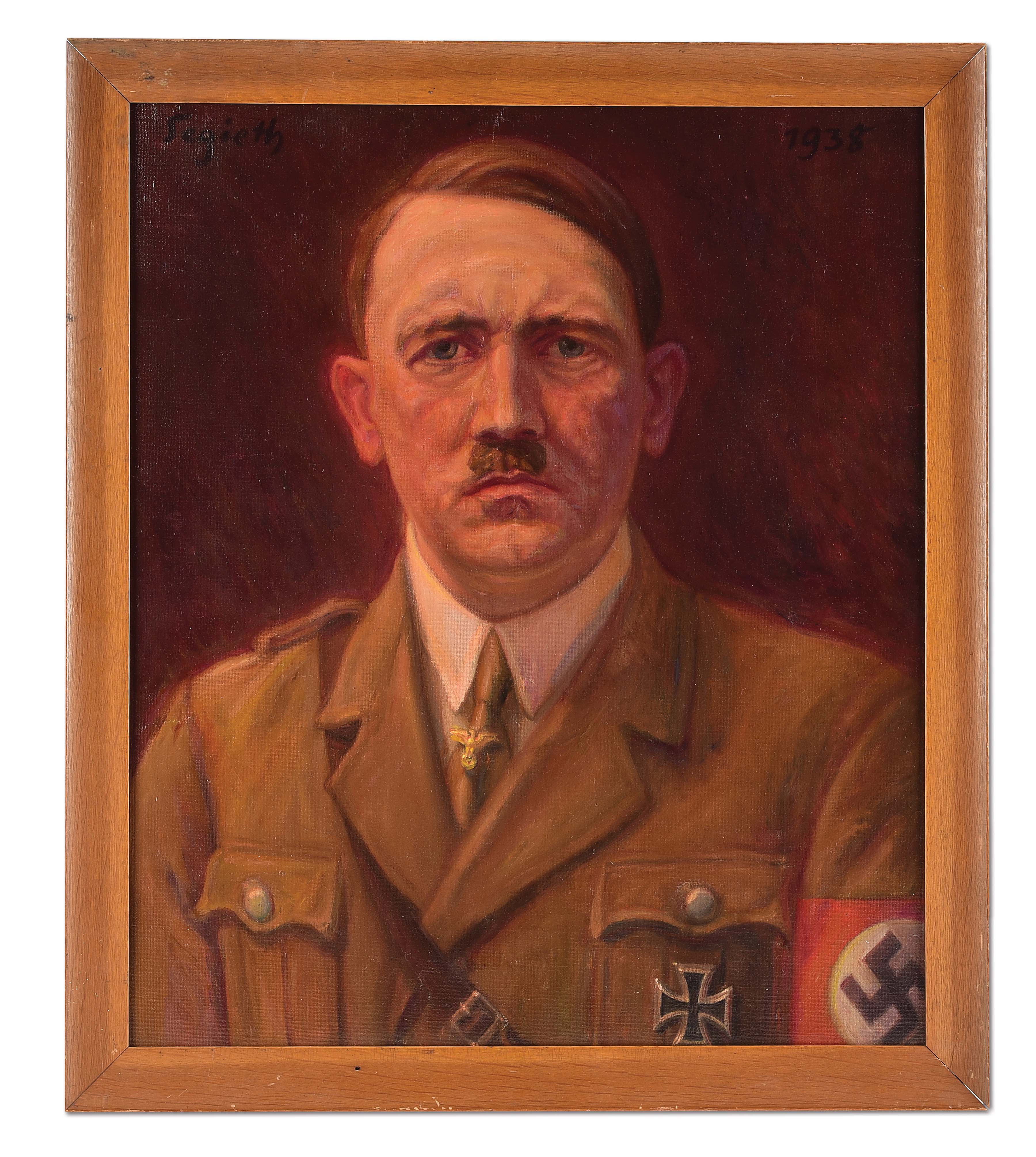 Lot Detail - PERIOD 1938 OIL PAINTING OF ADOLF HITLER BY PAUL SEGIETH