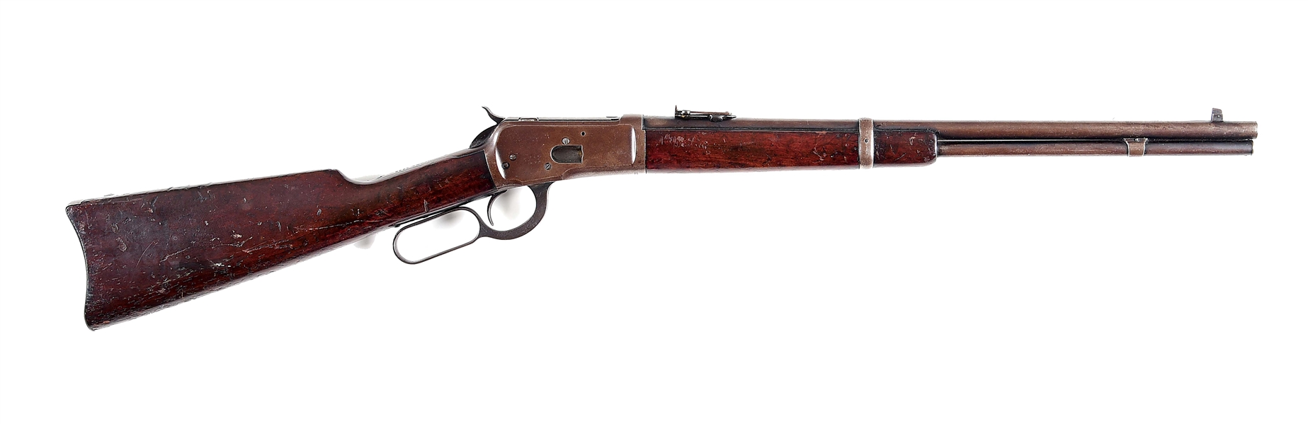 (C) WINCHESTER MODEL 1892 LEVER ACTION SADDLE RING CARBINE (1917).