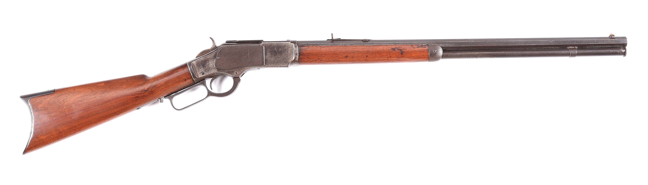 (A) WINCHESTER MODEL 1873 .22 SHORT LEVER ACTION RIFLE.