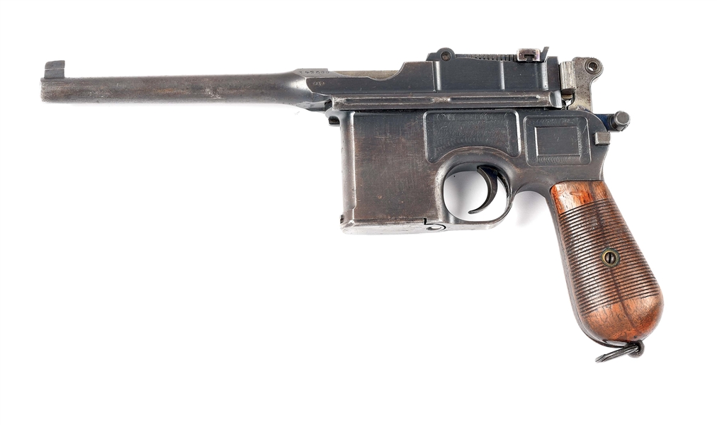 (C) WAR TIME COMMERCIAL MAUSER C96 BROOMHANDLE SEMI AUTOMATIC PISTOL.