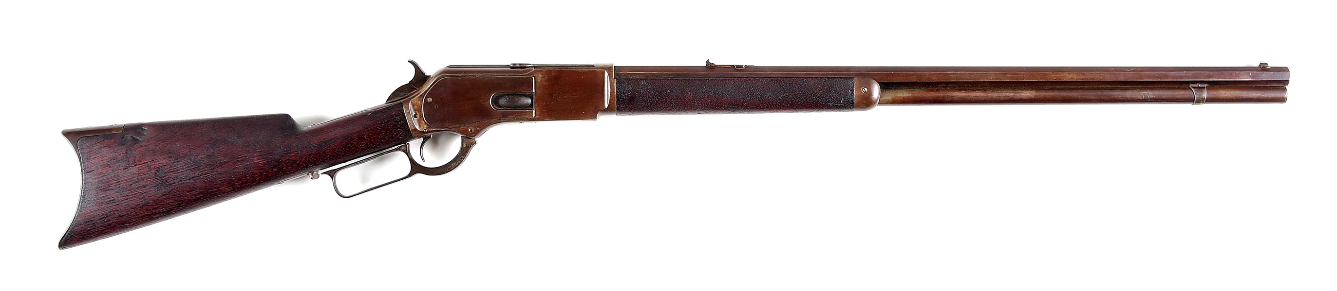 (A) 3RD MODEL WINCHESTER MODEL 1876 LEVER ACTION RIFLE (1883).