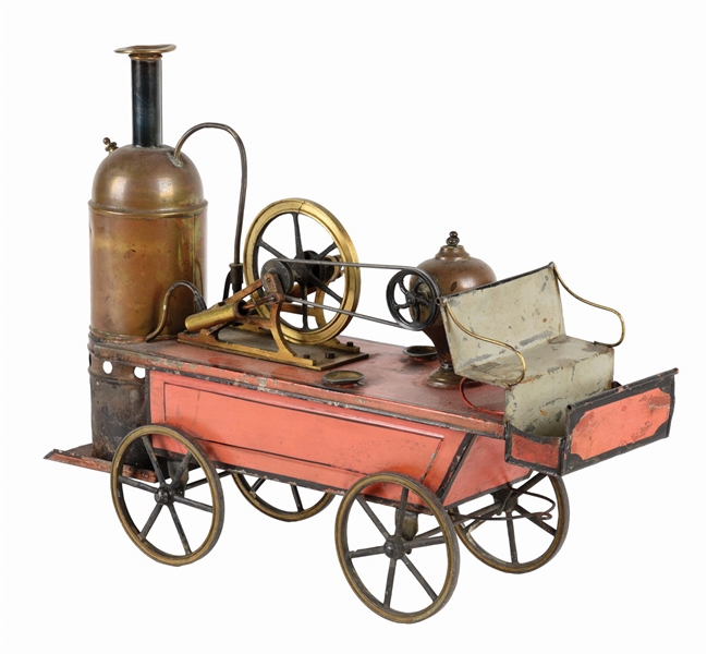 VERY EARLY GERMAN ERNEST PLANK LIVE STEAM TOY VEHICLE.