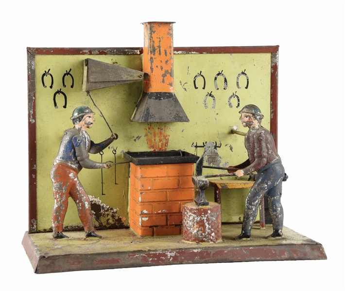 EARLY GERMAN HAND-PAINTED STEAM ACCESSORY TOY.