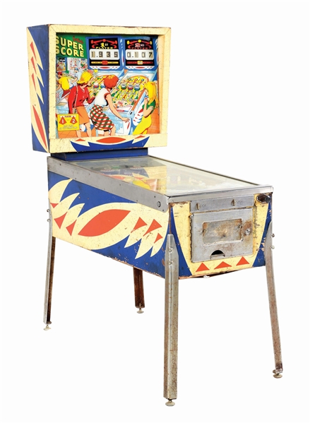 10¢/25¢ 1967 GOTTLIEB SUPER SCORE PINBALL.