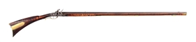 (A) EARLY AND FINE CARVED FLINTLOCK KENTUCKY RIFLE ATTRIBUTED TO JOHN RUPP.