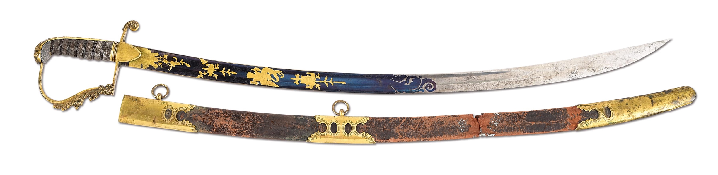 IMPORTED AMERICAN WAR OF 1812 OFFICERS SABER WITH SCABBARD.
