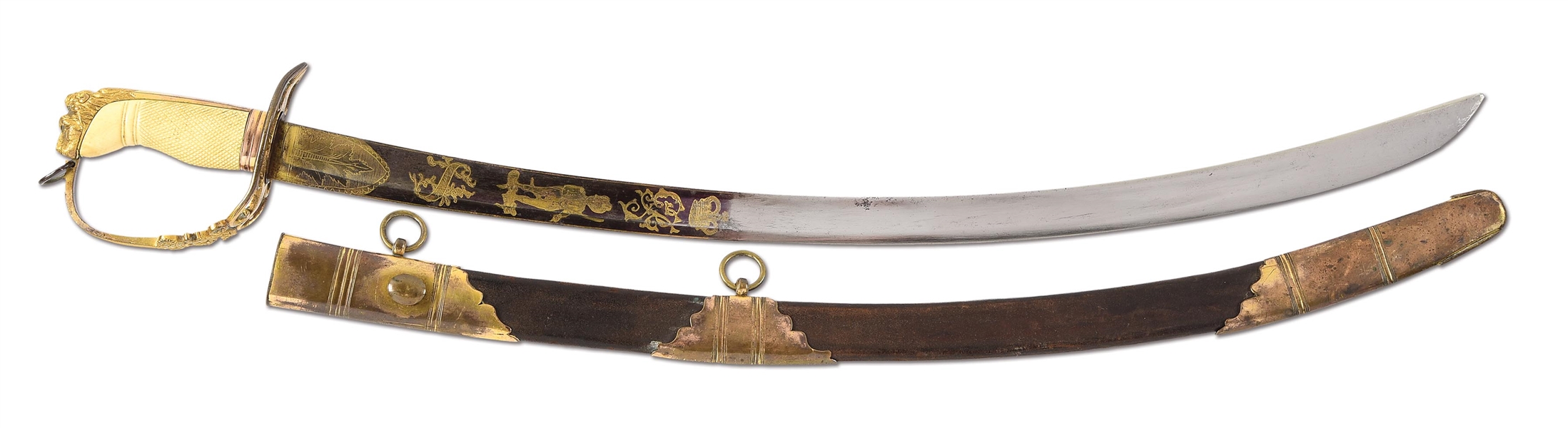 FINE BRITISH PATTERN 1803 INFANTRY FLANK OFFICERS SABER BY WOOLEY & DEAKIN, WITH SCABBARD.