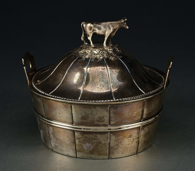 AN AMERICAN SILVER BUTTER TUB.