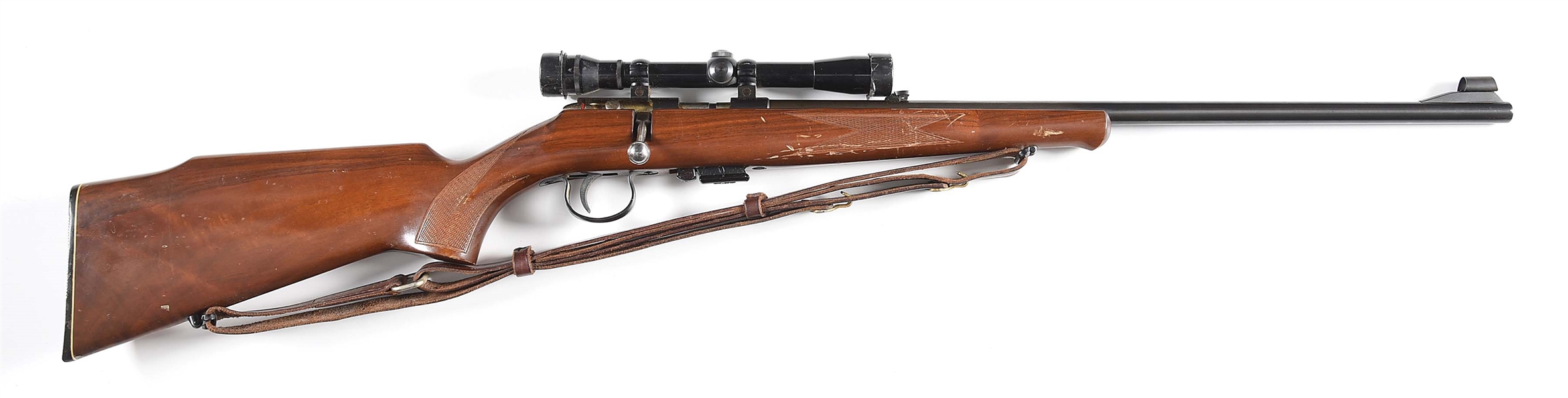(C) ANSCHUTZ MODEL 184SPORTER BOLT ACTION RIFLE WITH REDFIELD SCOPE.