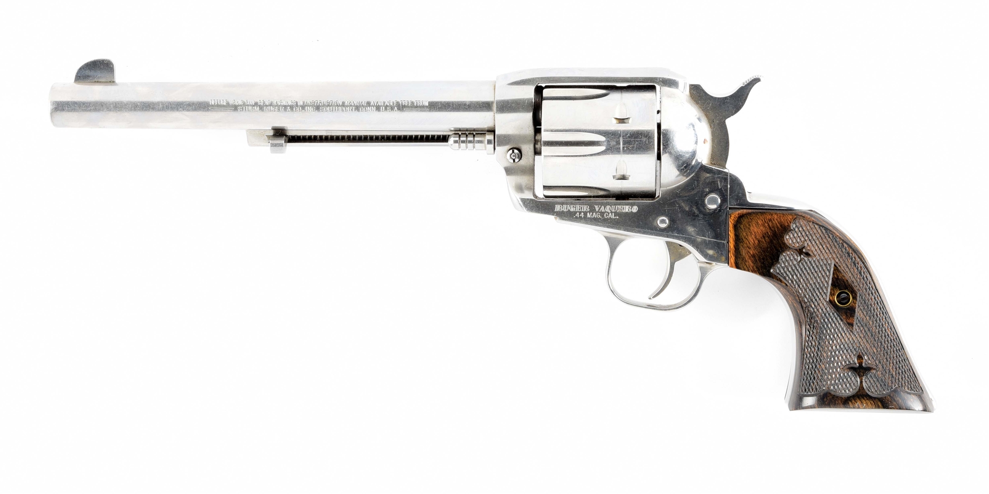 (M) STAINLESS STEEL RUGER VAQUERO .44 MAGNUM SINGLE ACTION REVOLVER (2001).
