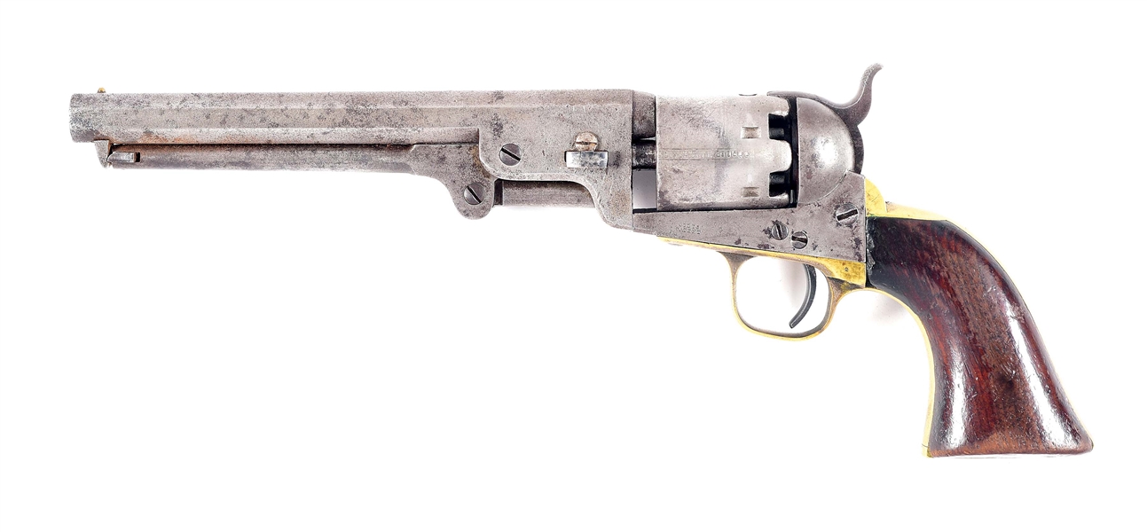(A) COLT 1851 NAVY PERCUSSION REVOLVER WITH HOLSTER.
