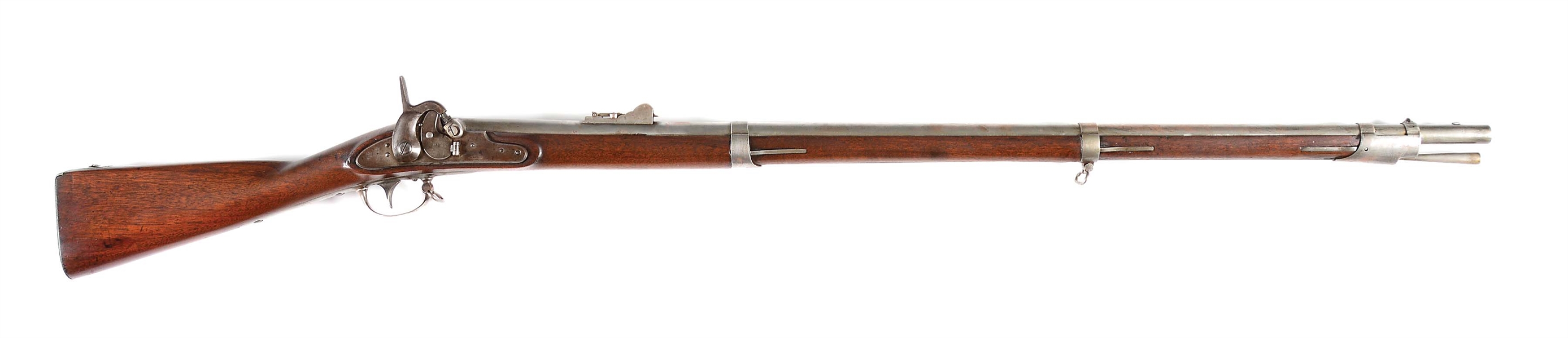 (A) US M1816 MUSKET CONVERTED TO PERCUSSION BY REMINGTON AND DATED 1855.