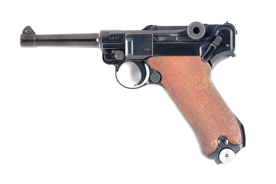 (C) DWM "1917" DATED P.08 SEMI-AUTOMATIC LUGER WITH ACCESSORIES.
